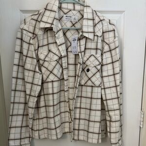 Hollister Women's Cream Plaid Jacket